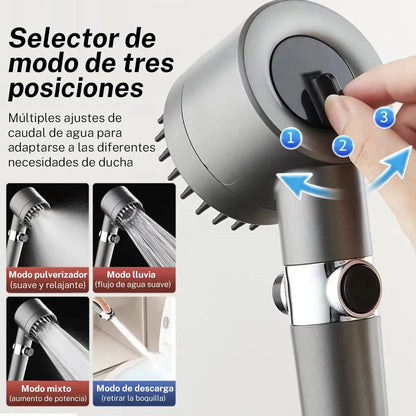 🚿 PowerFlow™ Cabezal Ducha Alta Presión Ajustable