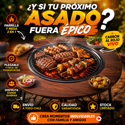 🔥 FireTable™ | Mesa BBQ Plegable Premium