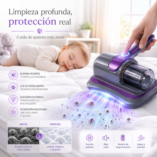 CLEAN AIR ™ Aspiradora Inalámbrica Anti ácaros