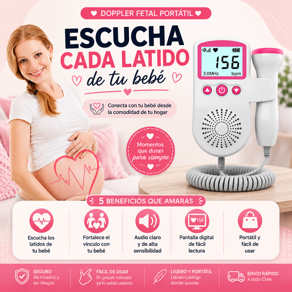 MONITOR BEAT™  FRECUENCIA ♒️ LATIDOS 🤰🏼DEL BEBE